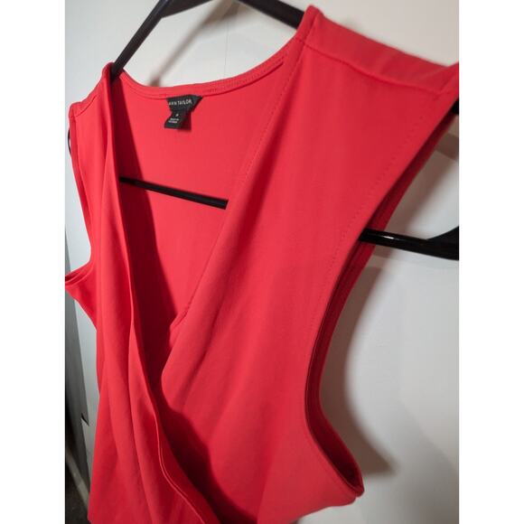 Ann Taylor Tank Top Sleeveless Shirt Faux Wrap Red Shell Blouse Women's Size Med - Picture 6 of 11